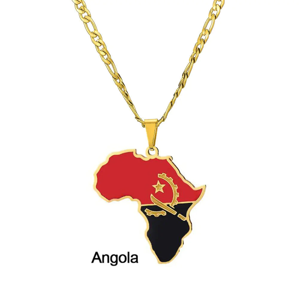 Africa Map Stainless Steel Necklace