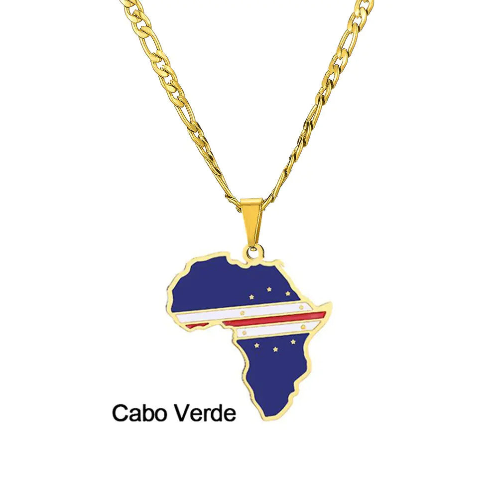 Africa Map Stainless Steel Necklace
