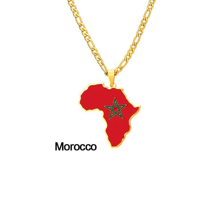 Africa Map Stainless Steel Necklace