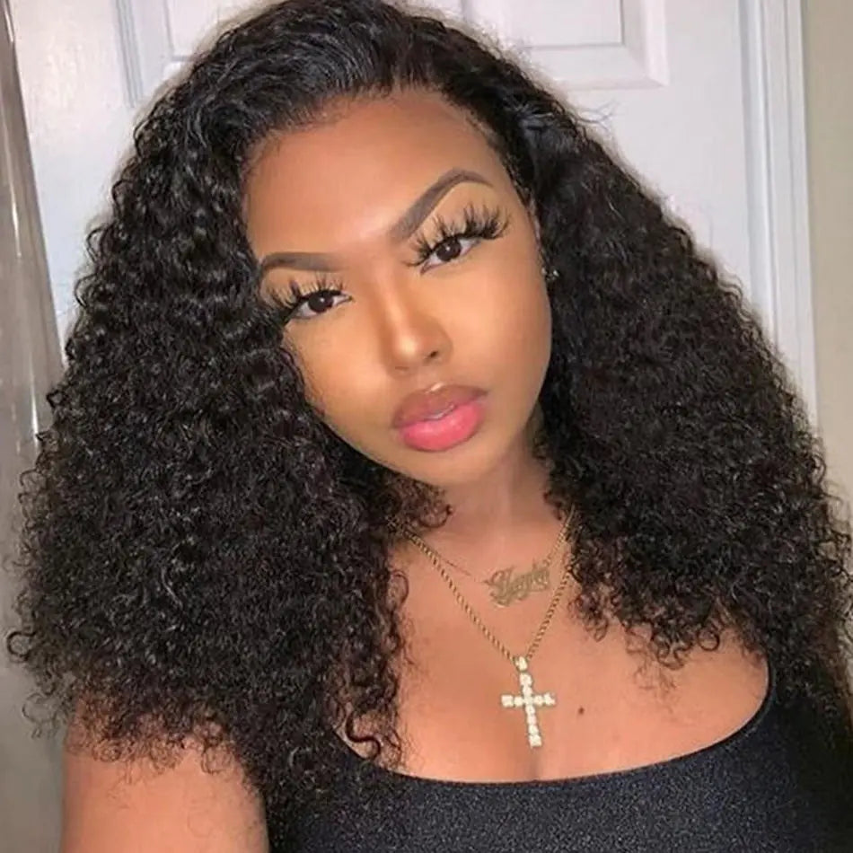 Kinky Curly Short Bob Human Hair Wig