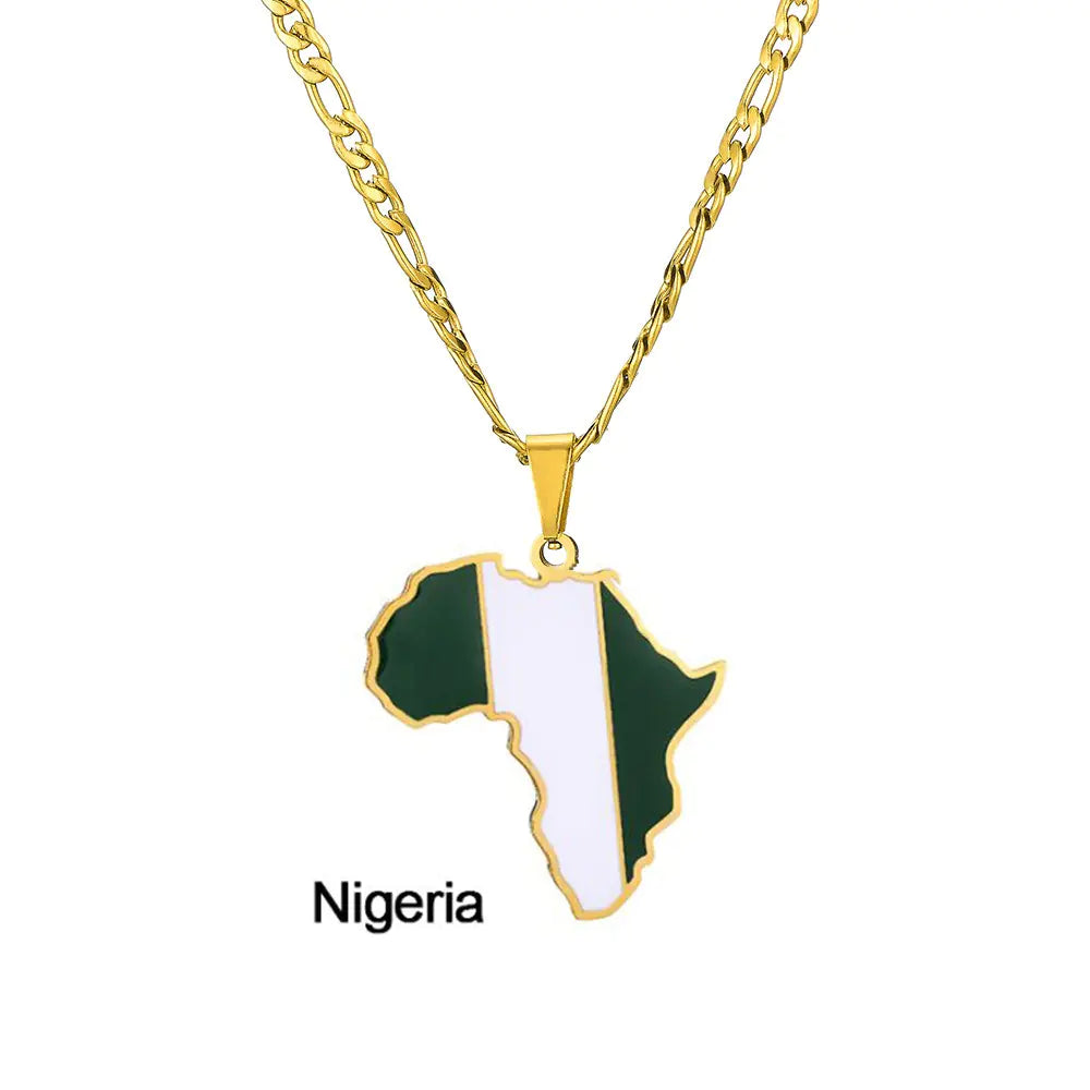 Africa Map Stainless Steel Necklace