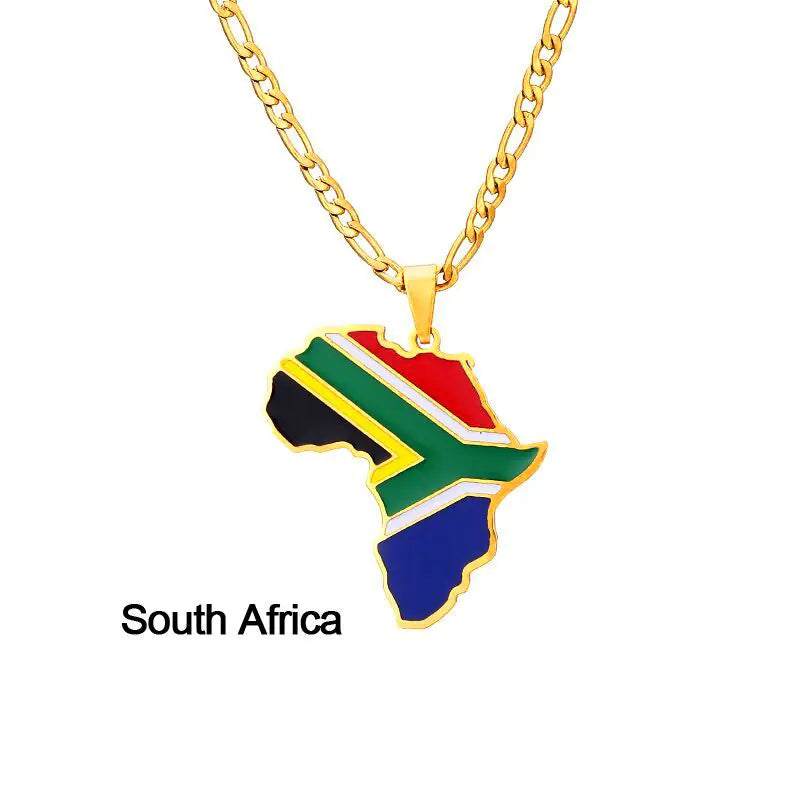 Africa Map Stainless Steel Necklace