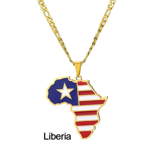 Africa Map Stainless Steel Necklace