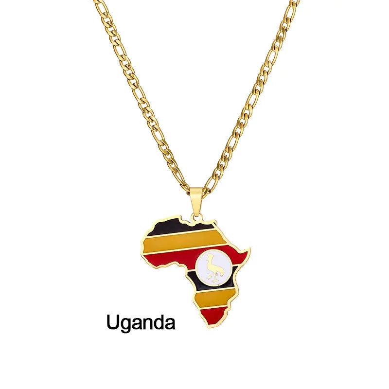 Africa Map Stainless Steel Necklace